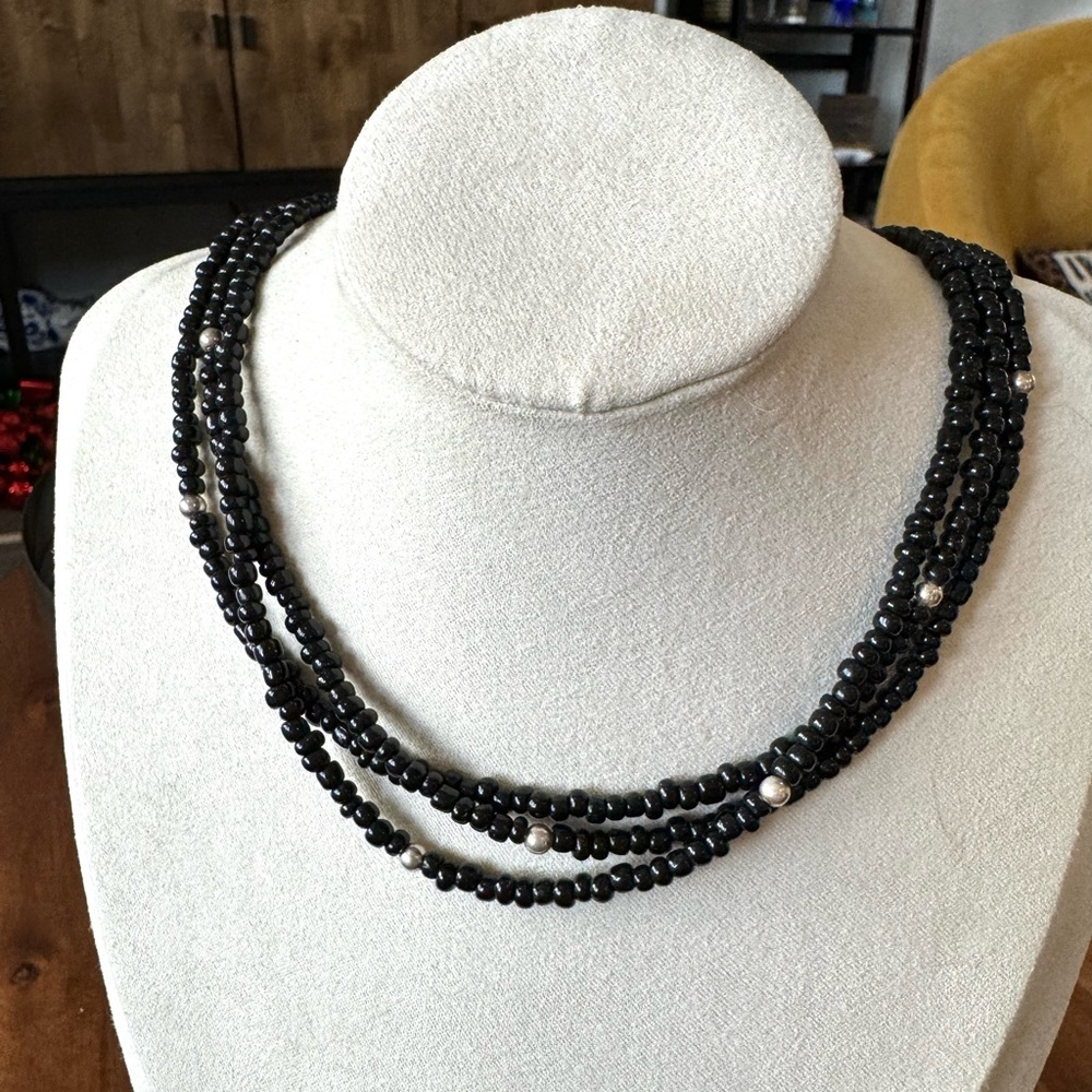 Silpada 925 Stirling Silver Beaded Choker Necklace